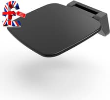 Image of Black Wall Mounted Heavy Duty Shower Seat, Modern Matt Black Plastic, 160Kg Capa