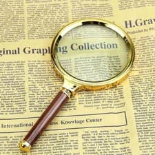 Image of 10X Handheld Magnifying Glass 60/70/80mm Retro Antique Reading Loupe Tool