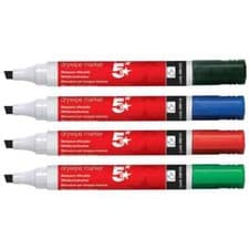 Image of 5 Star Office Drywipe Marker Chisel Tip 2-5mm Line Wallet Assorted (Pack of 6)