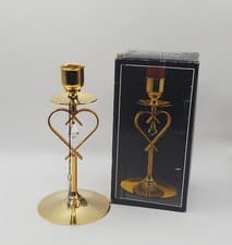 Image of Vintage 24K Gold Plated Heart Candle Holder Full Lead Strass Swarovski Crystal