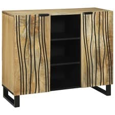 Image of Sideboard Brown 90 x 33 x 75 cm Solid mango wood vidaXL