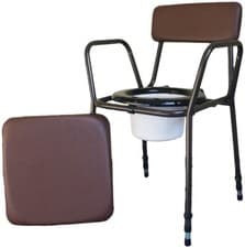 Image of Aidapt Essex Height Adjustable Commode Chair - Brown (VR161)