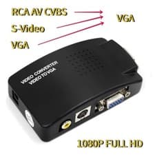 Image of CVBS AV to VGA Converter VGA+S-video Composite RCA in to VGA out for PC to TV