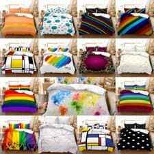 Image of 2Pcs 3Pcs Geometric Home Bedding Set Quilt Duvet Cover Single Double King Size