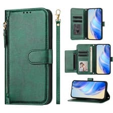 Image of Zipper Leather 7 Card Wallet Case Flip Stand Cover +Hand Strap For Various Phone
