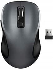 Image of Ergonomic Wireless Mouse - Black, 1600 DPI, 6 Buttons