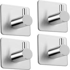Image of 4 Pack of Self Adhesive Hooks, Max 8Kg Load Sticky Hooks, Tea Towel Hooks, Versa