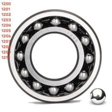 Image of Self Aligning Ball Bearings Double Row Series 1200 to 1210 Bearing Steel