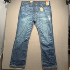 Image of Levi's 527 Slim Bootcut Jeans Men 38x32 Blue 100% Cotton Denim 05527-0527