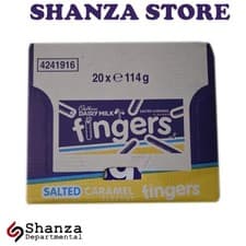 Image of Cadbury Dairy Milk Fingers Salted Caramel Biscuits 114g x 20 Packs | BBE 16-5-26