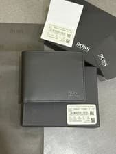 Image of Brand New Hugo Boss Men Asolo Bi-fold Black Leather Wallet With Coin Pocket