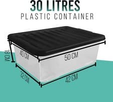 Image of Heavy Duty Clear Plastic Storage Boxes with Lids Set of 3 Stackable | 3 Sizes