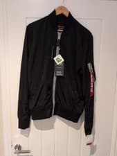 Image of Alpha Industries MA-1 SL Bomber Jacket Black Size Large New With Tags RRP£140