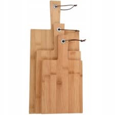 Image of 3-Piece Bamboo Chopping Board Set with Handle | Paddle Style Cutting Boards