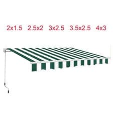 Image of Retractable Awning Manual Outdoor Garden Canopy Patio Sun Shade Shelter 8 Colour