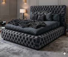 Image of Luxury CHESTERFIELD PLUSH/CRUSHED VELVET AMBASSADOR BED/DOUBLE,KING,SUPER KING