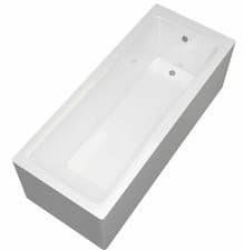 Image of Modern Bathroom Single & Double Ended Straight Bath Gloss White Acrylic Bathtub