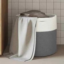 Image of  Storage Basket Grey and White Ø40x35  Q1Z1