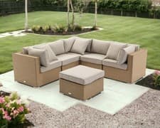 Image of Rattan Direct Florida Willow 6 Piece Garden Corner Sofa Set RRP £1049