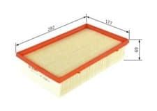 Image of BOSCH F026400287 Air Filter Insert 291mm Length Fits Audi Cupra Seat Skoda VW