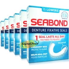 Image of 6x Seabond Gum Denture Fixative Maximum Strength Original Seals 15 Lowers