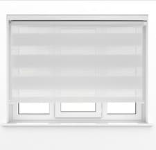 Image of Day and Night Roller Blinds Zebra Effect - Black Grey White Cream