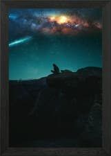Image of Alone enjoying at night Framed Wall Art Poster Canvas Print Picture