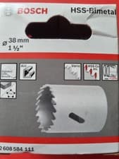 Image of Bosch Holesaw HSS Bi-Metal Cutter Bit for Wood/Plastic ETC Hole Saw 38MM