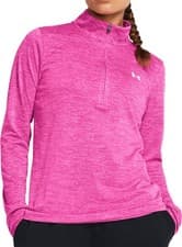 Image of Under Armour Tech Twist Womens Training Top Pink Long Sleeve Half Zip Gym Jersey