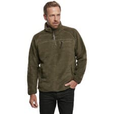 Image of Brandit Teddy Fleece Pullover Jacket Zip Jumper Collar Sweater between-Seasons