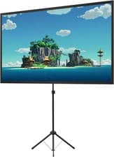 Image of 100 Inch Projector Screen with Tripod Stand 16:9 Outdoor 1.2 Gain
