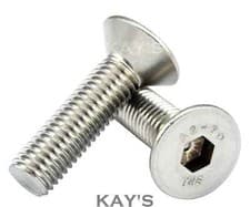 Image of M6 (6mmØ) COUNTERSUNK SCREWS A2 STAINLESS STEEL ALLEN KEY HEXAGON SOCKET BOLTS