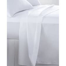 Image of 400TC DOUBLE BED WHITE PLAIN 100% COTTON EXTRA DEEP FITTED SHEET 40CM(16") DEPTH