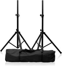 Image of NJS Speaker Stand Kit Pair inc Carry Case DJ Disco PA Speaker Stand Tripod