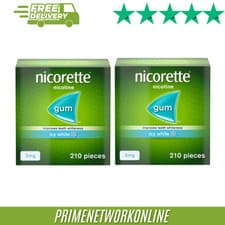 Image of 2x Nicorette Gum 2mg Icy White – 210 Pieces Each (Total 420) 100% ORIGINAL ⭐⭐⭐⭐