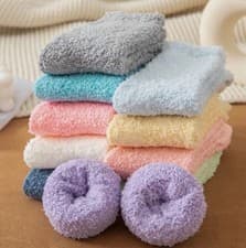 Image of 6Pairs Women Ladies Soft Fluffy Bed Socks Winter Warm Lounge Slipper Fleece Sock