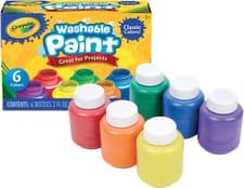 Image of Pack of 6 CRAYOLA Washable Paints - Assorted Colours for Any Arts & Crafts Needs