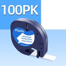 Image of Multipack Plastic Paper Tape 12mm x4m Compatible with Dymo LetraTag Label Makers