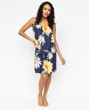 Image of Cyberjammies Georgina Womens Floral Print Short Navy Nightdress