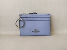 Image of Coach Mini Skinny ID zip Card Case in cross grain leather GLOBAL SHIPPING T 9133