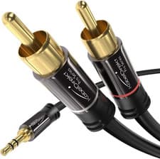 Image of Kabeldirekt – 3M – Aux/3.5Mm to Rca/Phono Male Adapter Cable, 2X Rca/Phono Plugs