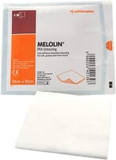 Image of 10 x Melolin 10 x 10 cm Low Adherent Absorbent Dressing Wounds Abrasions Burns
