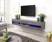 Image of Galicia Grey 180cm Wall TV Unit with LED Lights- SALE- LOCAL DELIVERY ONLY
