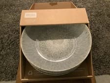 Image of Denby Set of 4 Kiln Blue Stoneware Pasta Bowls 22cm - Blue