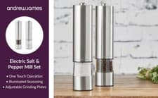 Image of Salt and Pepper Mill Set Large Stainless Steel Electronic in Silver