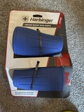 Image of Harbinger Tricep Bicep Bar Grips Blue Gym Weight Lifting Fitness Brand New