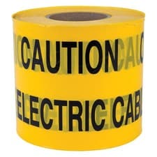 Image of ""Caution Electric Cable Below"" Non Adhesive Tape 150mm x 365m