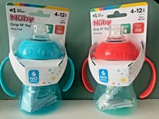 Image of Nuby Grip N Sip First Cup No Spill Soft Teat Sippy Cup 240ml 4 Months + BPA Free