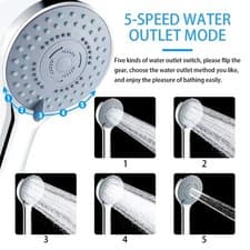 Image of Water-Saving Handheld Shower Head with Adjustable 5-Mode SPA Spray Jet Bath!!