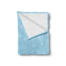 Image of Winter Soft Flannel Fleece Throw Blanket Soft Snowfall on Blue